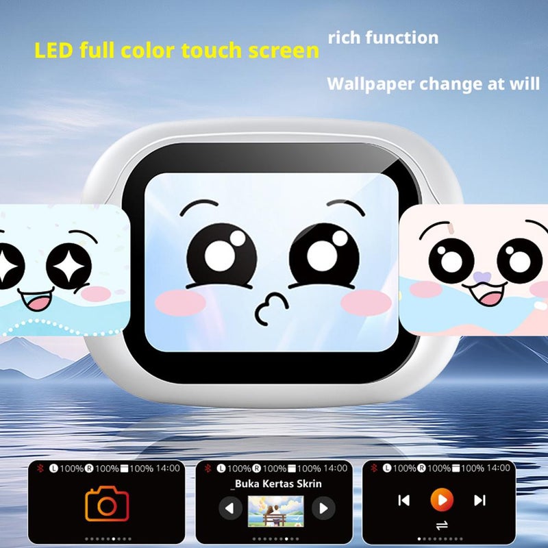 Open Ear Clip Headphones Wireless Earbuds, Waterproof Clip On Headphones with Wireless LED Touch Screen, Open Ear Headphone for Pad Tablet Laptop Android Phones (silvery Butterfly 1set) - Image 4